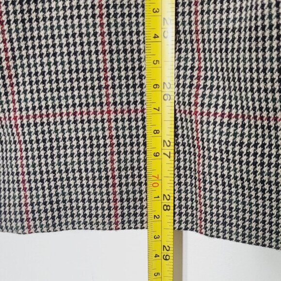 Carroll Reed Women's Vintage Red Tan Black Check V-Neck Button Front Blazer 12 - Picture 9 of 11